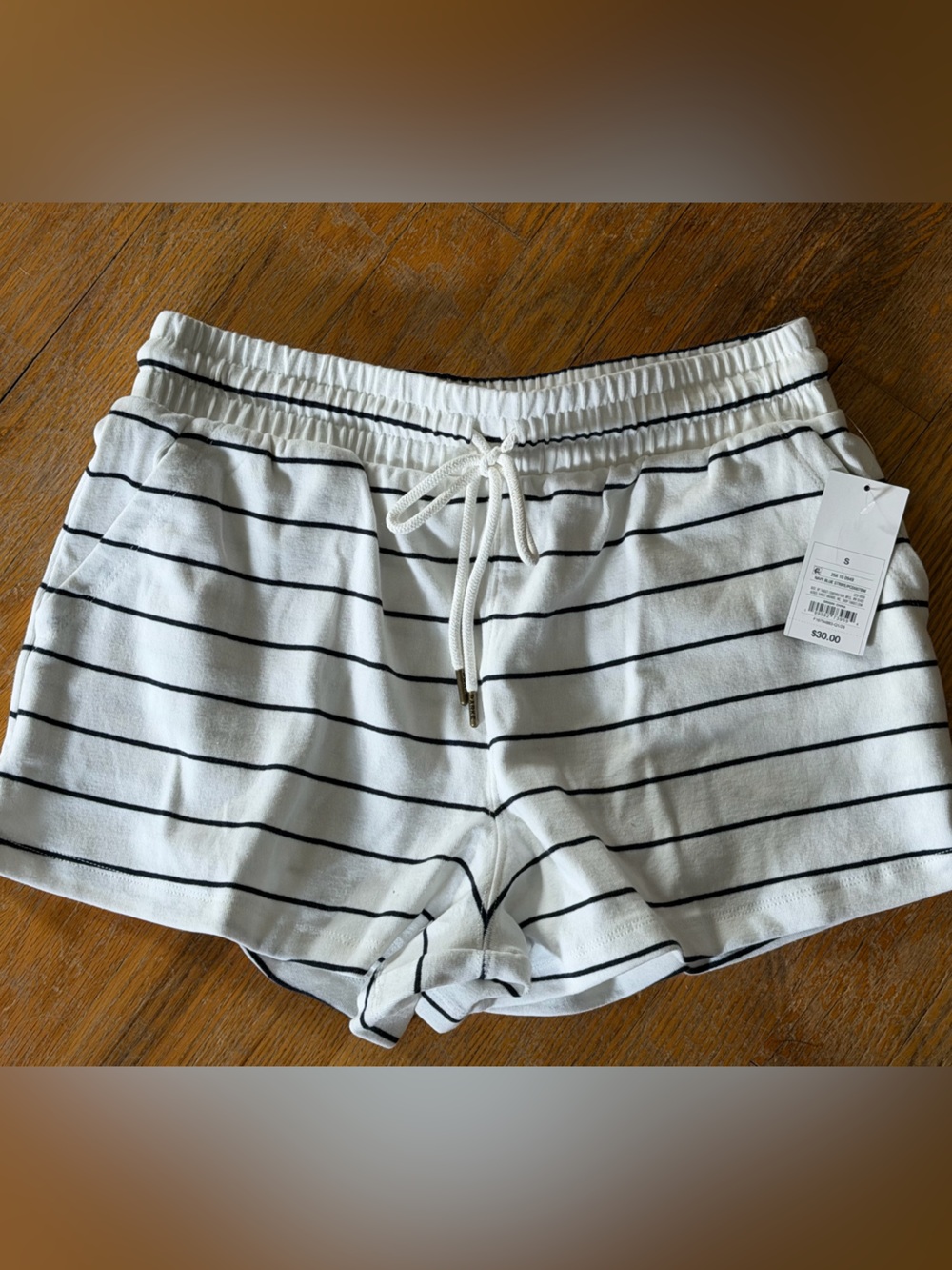 Parke x target Striped White and navy women’s small Drawstring Shorts